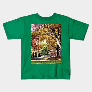 Bicycling in an Autumn Park Kids T-Shirt